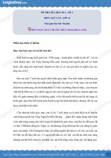 Đề kiểm tra giữa học kì I Ngữ văn 11 - Đề số 1 có lời giải chi tiết